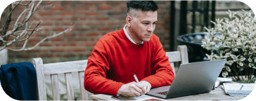 A man downloading a digital copy of the document