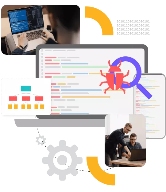 Collage of images showing manual testing services